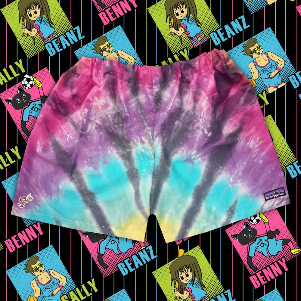 Custom "Tie Dye" Reworked 1990s Bennygonia Shorts - Picture 9 of 9